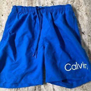 Calvin Klein Men's Bright Blue Swim Trunks